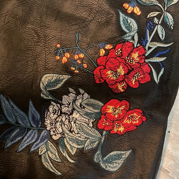 GUESS Embroidered Faux Leather Mini Skirt - Picture 3 of 5